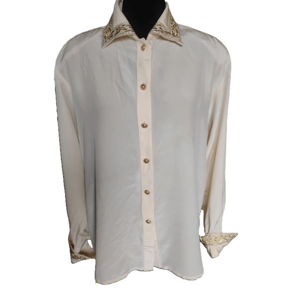 Jerri Sherman Collection Women's Size 6 100% Silk Blouse - Vintage - Picture 1 of 8